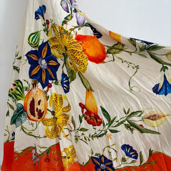 Alemais Pomegranate Floral Print Patterned Linen Maxi Dress - Picture 11 of 13